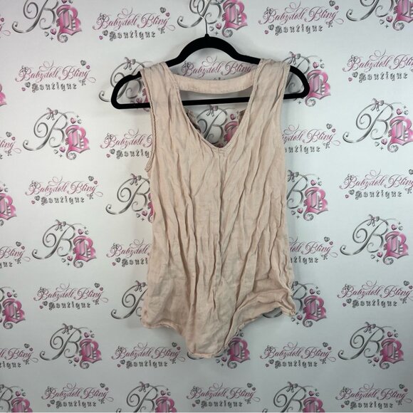 Harve Benard linen tank top tan cream white Beige Sleeveless Blouse - Picture 2 of 14